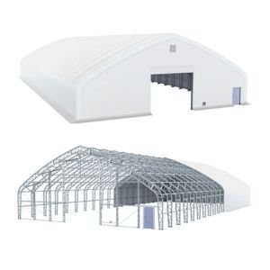 Pro Series 60’ Wide Dual Truss Storage Shelter with Heavy Duty 32oz PVC Cover (available lengths: 80', 100', 120' and 150')