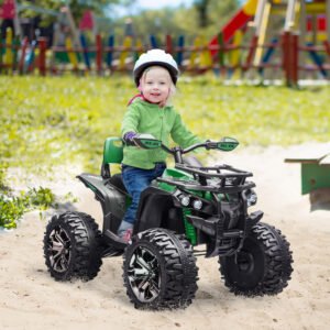 Aosom 12V Kids 4-Wheeler ATV: MP3, Headlights, Battery Powered, Green | Aosom Canada