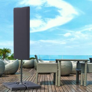 Outsunny Garden Parasol Cover, Outdoor Cantilever Umbrella Cover with Zipper, Dark Grey | Aosom Canada