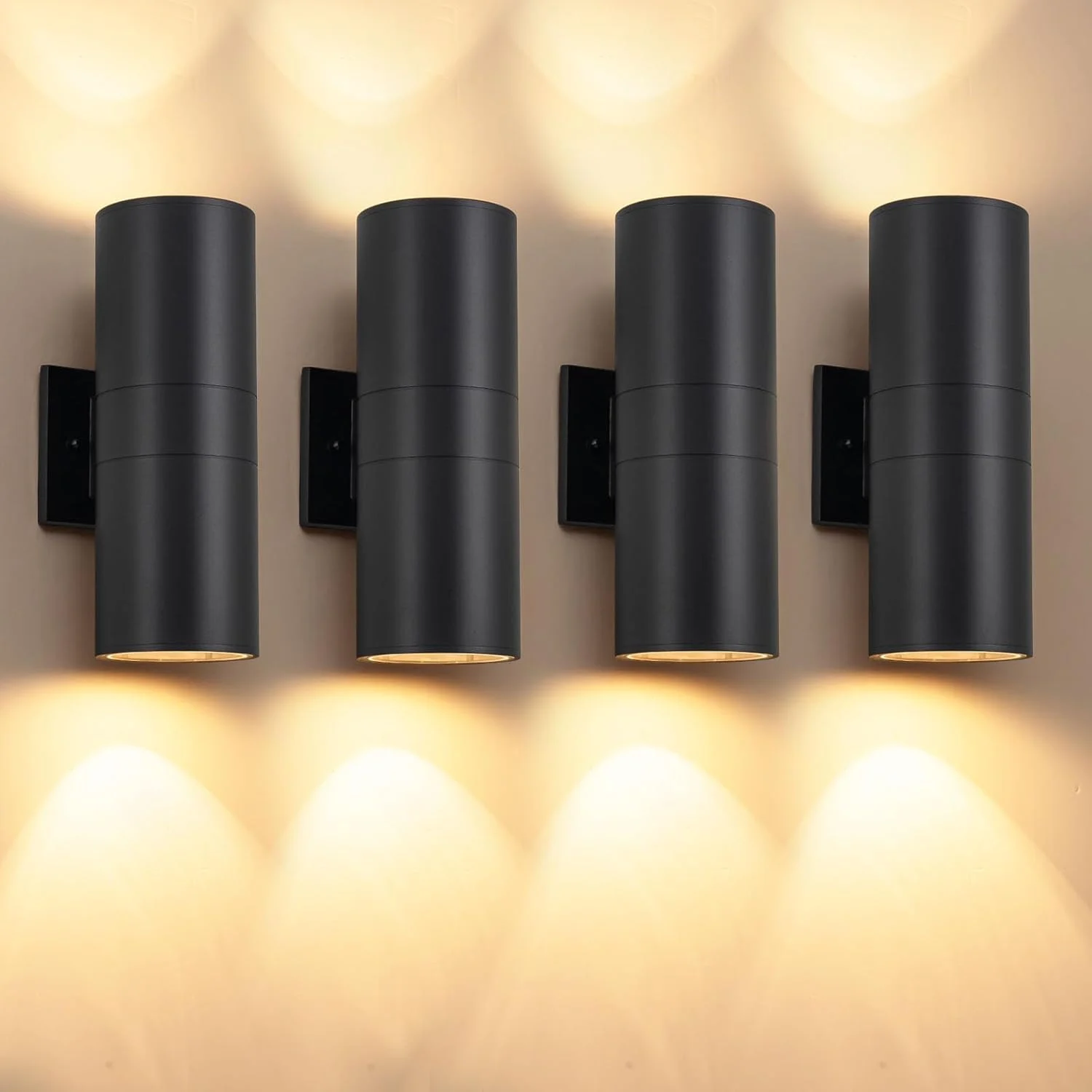 Illuminate Your Space with Nigaut Outdoor Lights for House, 4 Pack Aluminum Exterior Light Fixtures, Up and Down Porch Lights for Patio, Garage, E26 Socket Wall Light 11.8″ (Matte Black)