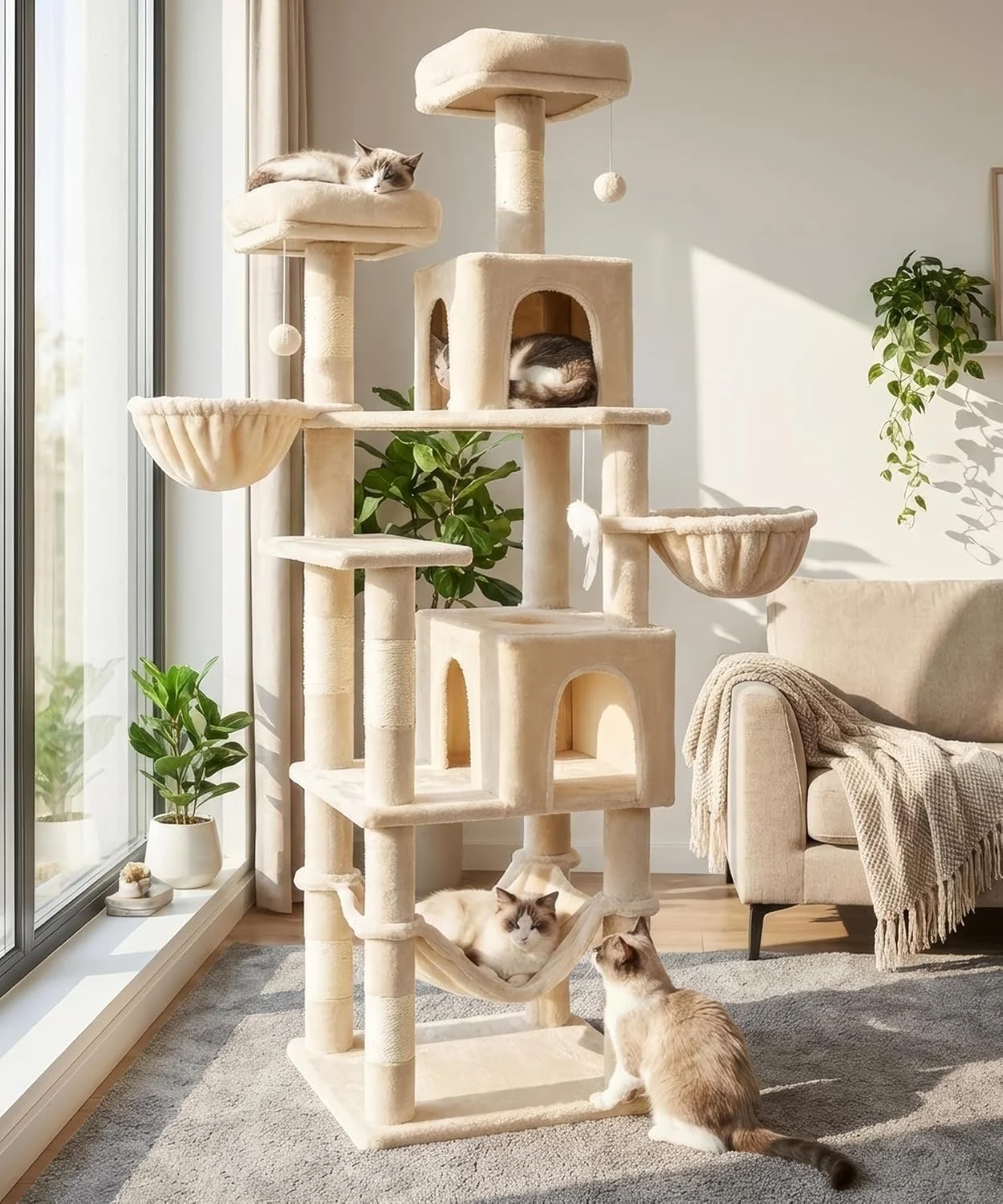 Discover the AMHANCIBLE Tall Cat Tree: A 70 Inch Cat Tower for Indoor Cats