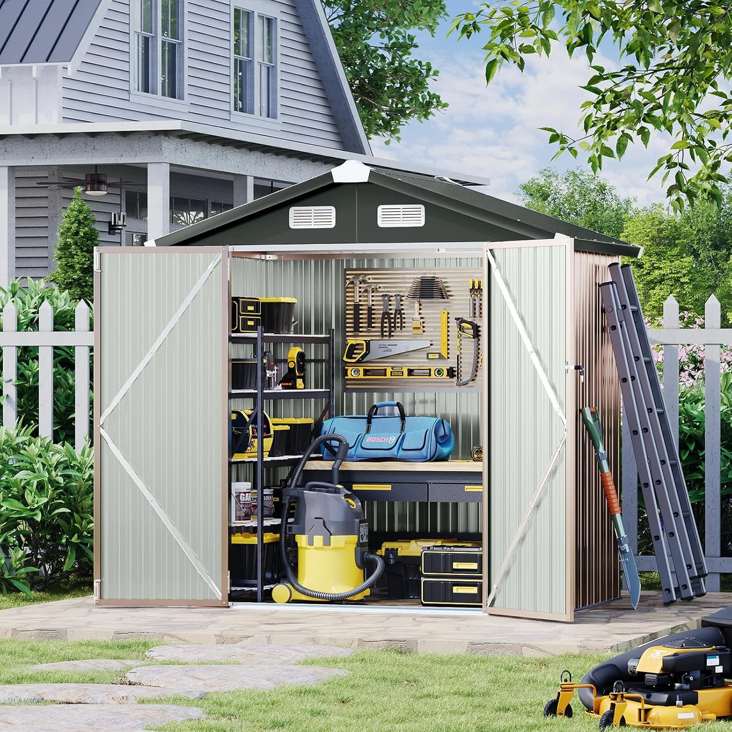 Discover the Aoxun 6′ x 4′ Outdoor Storage Shed: The Ultimate Metal Tool Shed for Your Backyard