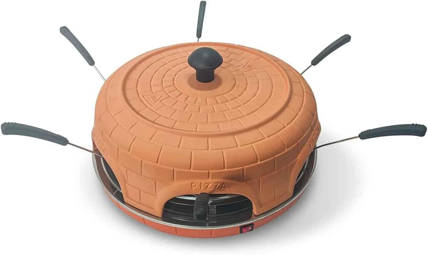Experience Perfect Homemade Pizzas with the Electric Pizza Oven Family Sharing Pizza Maker with Terracotta Cover