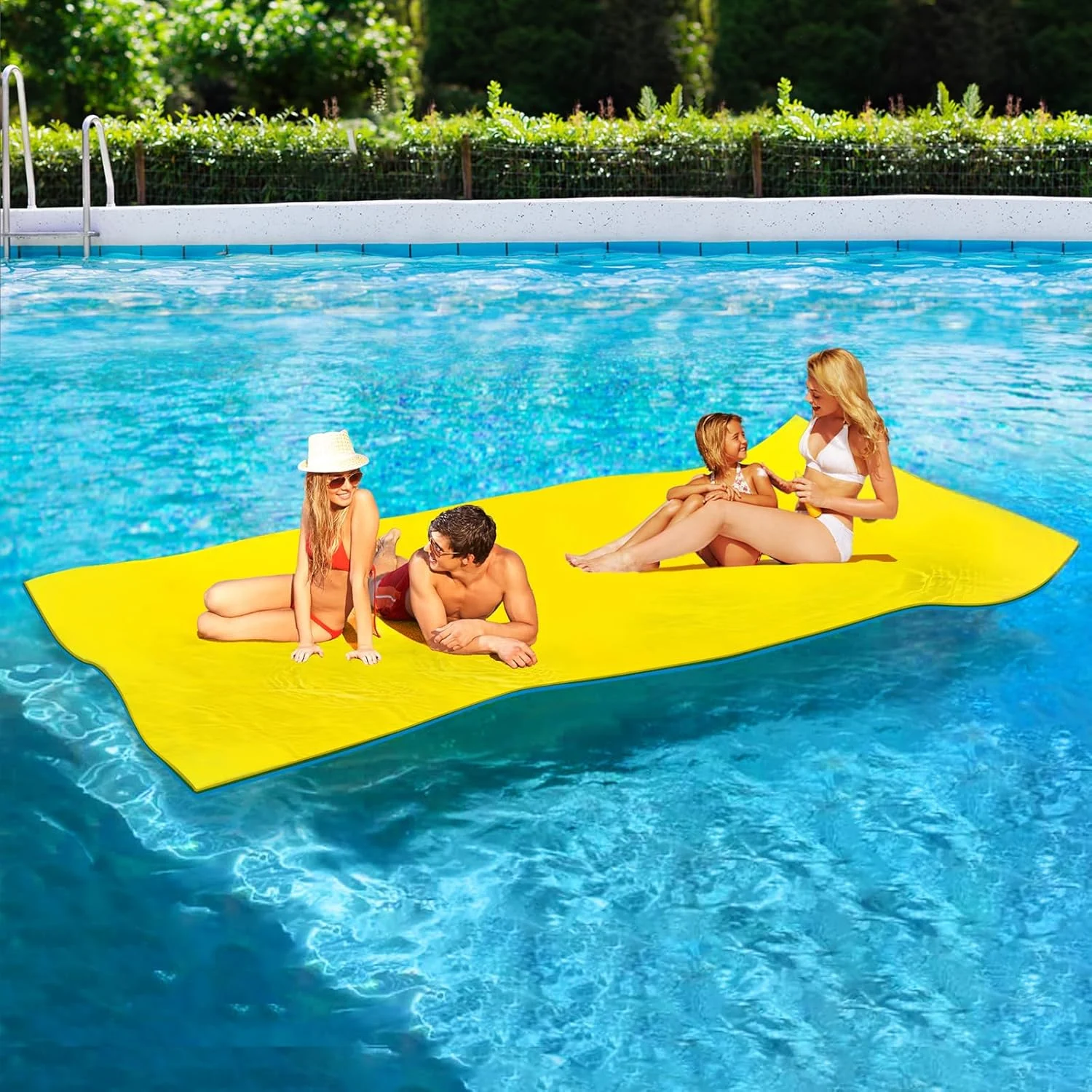 Experience Ultimate Fun with the Floating Mat for Lake, Lily Pad, Floating Water Mat with 16′ Rope