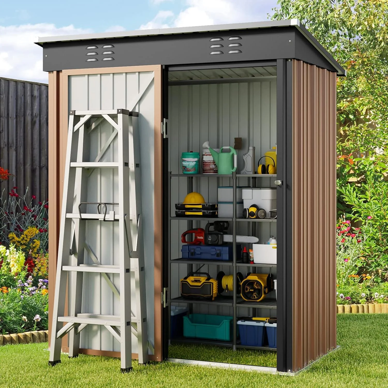 Maximize Your Outdoor Space with the Gizoon 5′ x 3′ Outdoor Storage Shed with Single Lockable Door