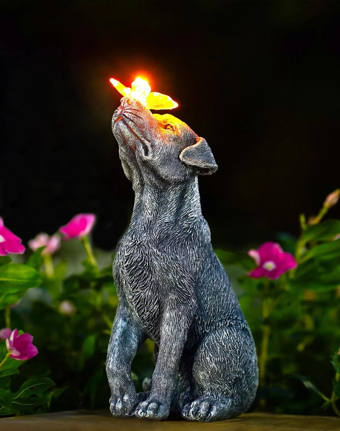 Goodeco Dog Statue with Solar Butterfly – Ideal Gifts for Mom or Birthdays