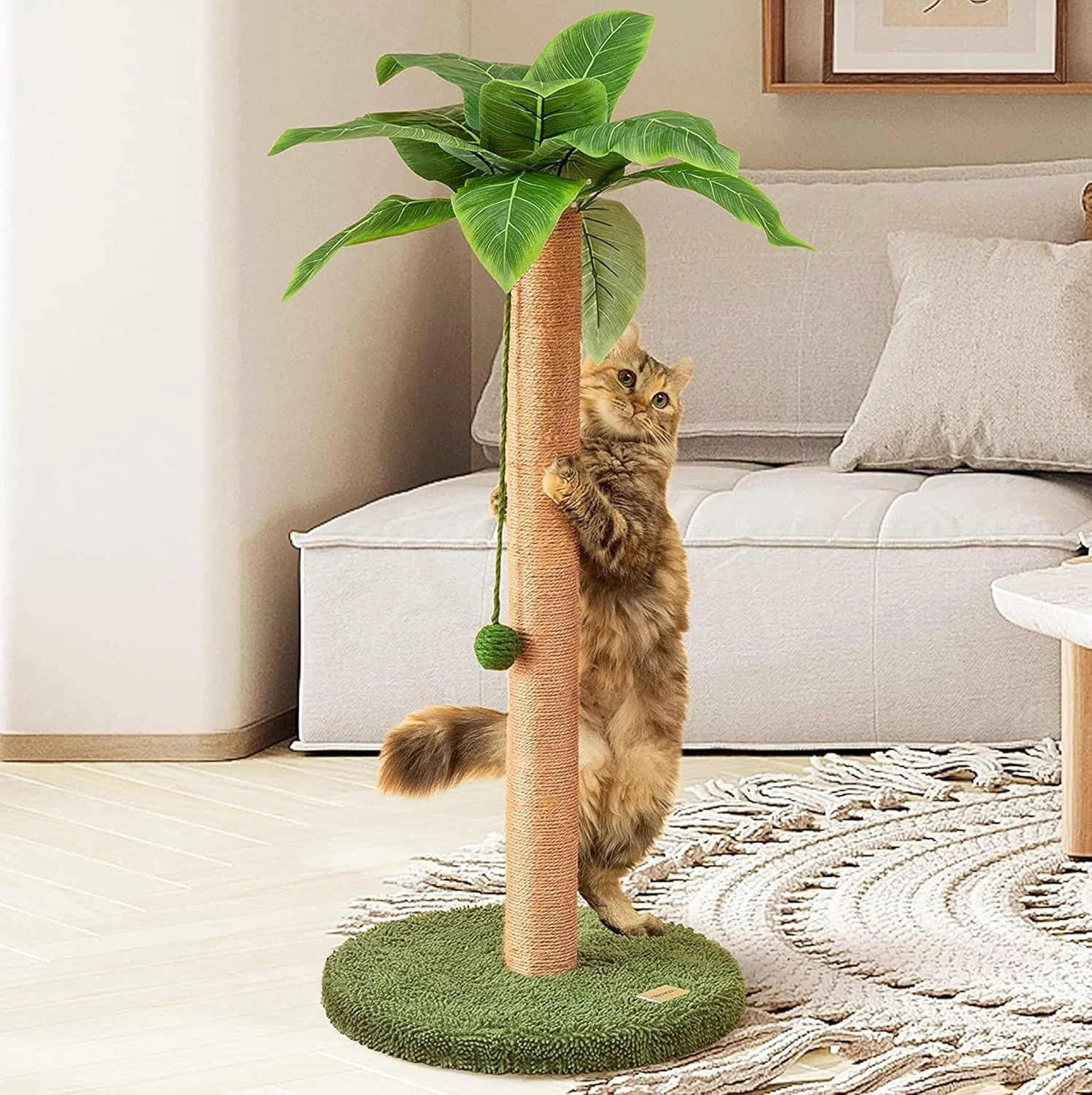 Meowoou Cat Scratching Post with Hanging Ball: The Ultimate Play Station for Your Feline Friend