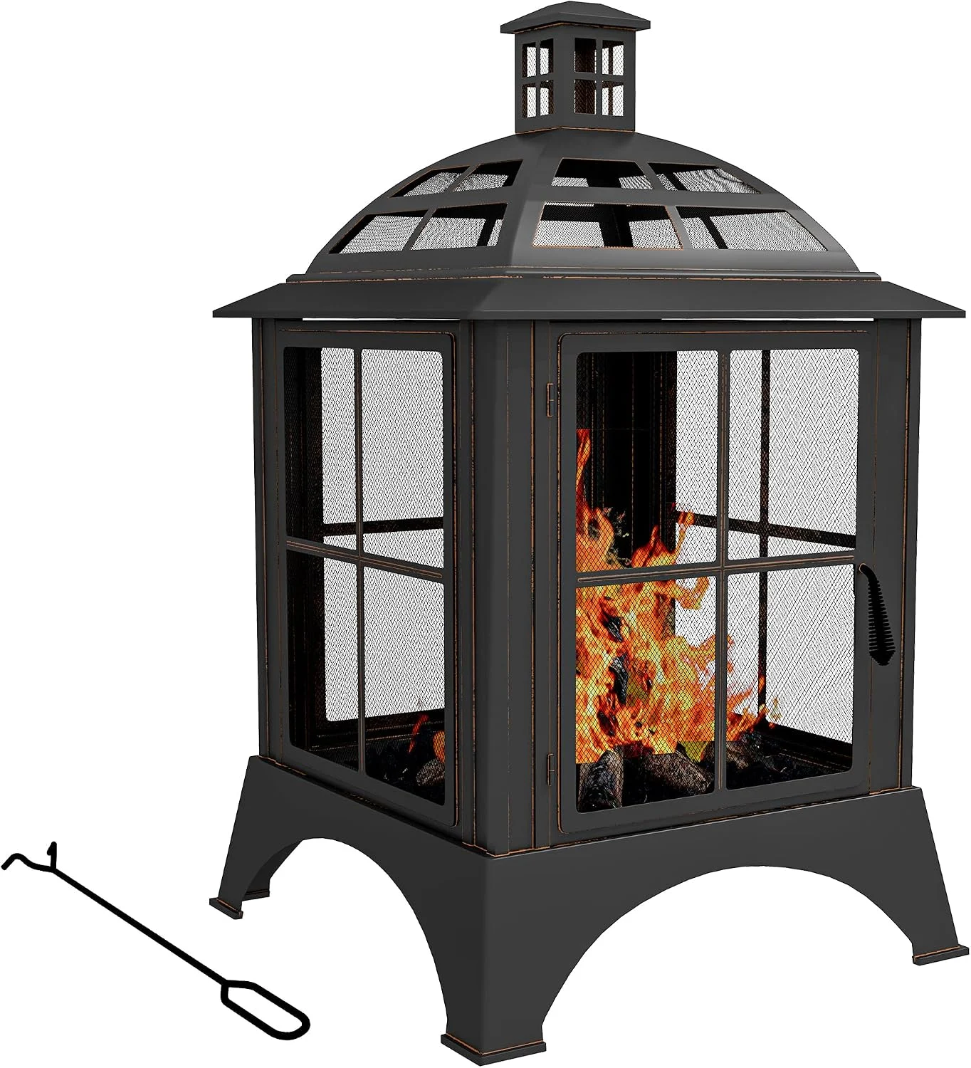 Create the Perfect Outdoor Atmosphere with the Outsunny 28″ Fire Pit with Chimney Style