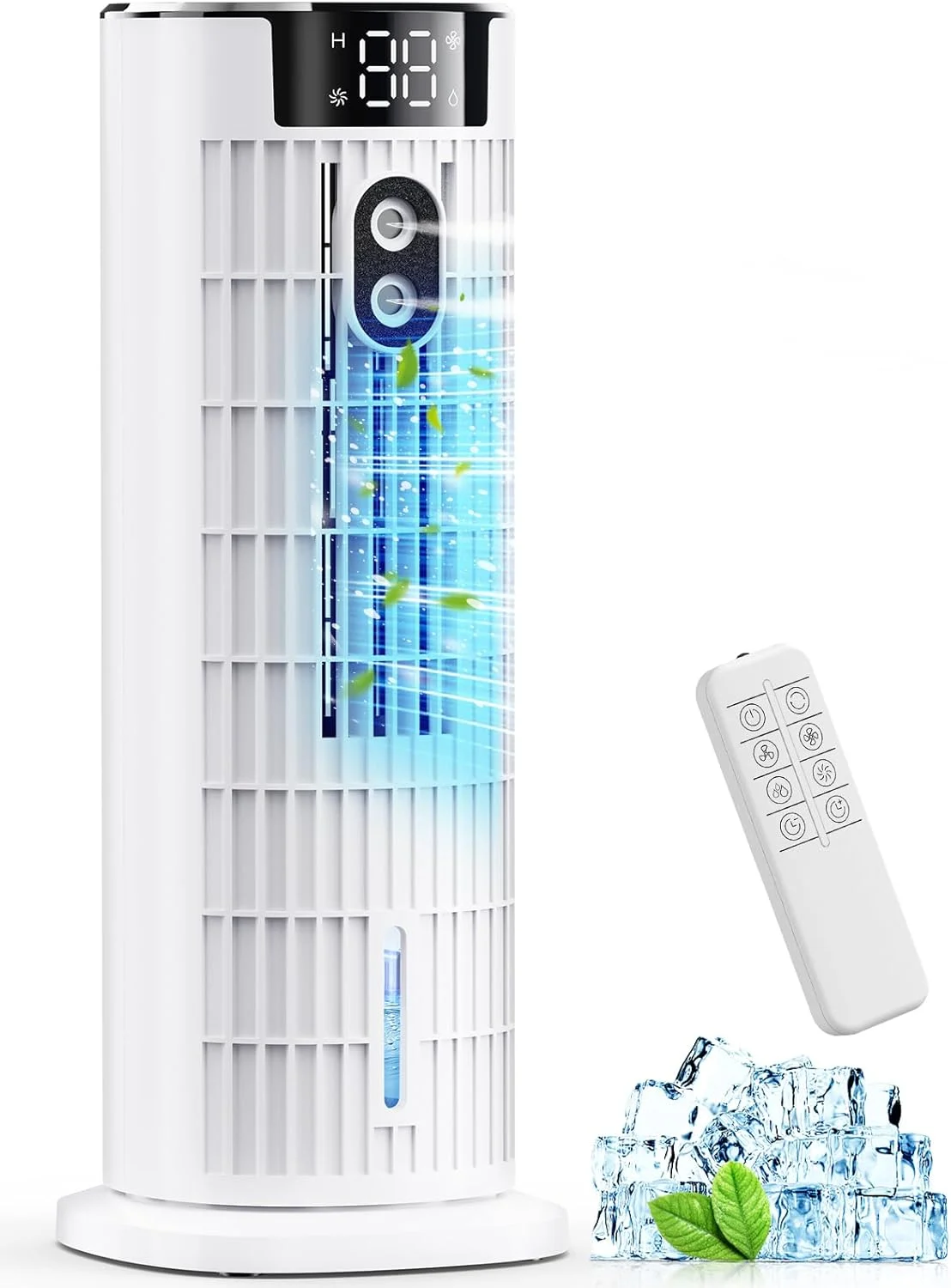 Stay Cool This Summer with the Portable Air Conditioner, 1000ML Tower Fan with Remote, 4-IN-1 Evaporative Air Cooler