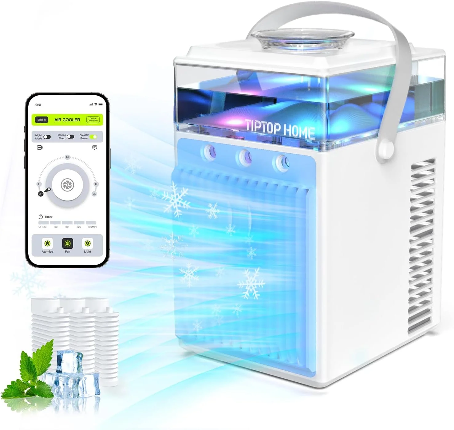 Stay Cool This Summer with the Portable Air Conditioners, 4-IN-1 Evaporative Air Cooler with App Control