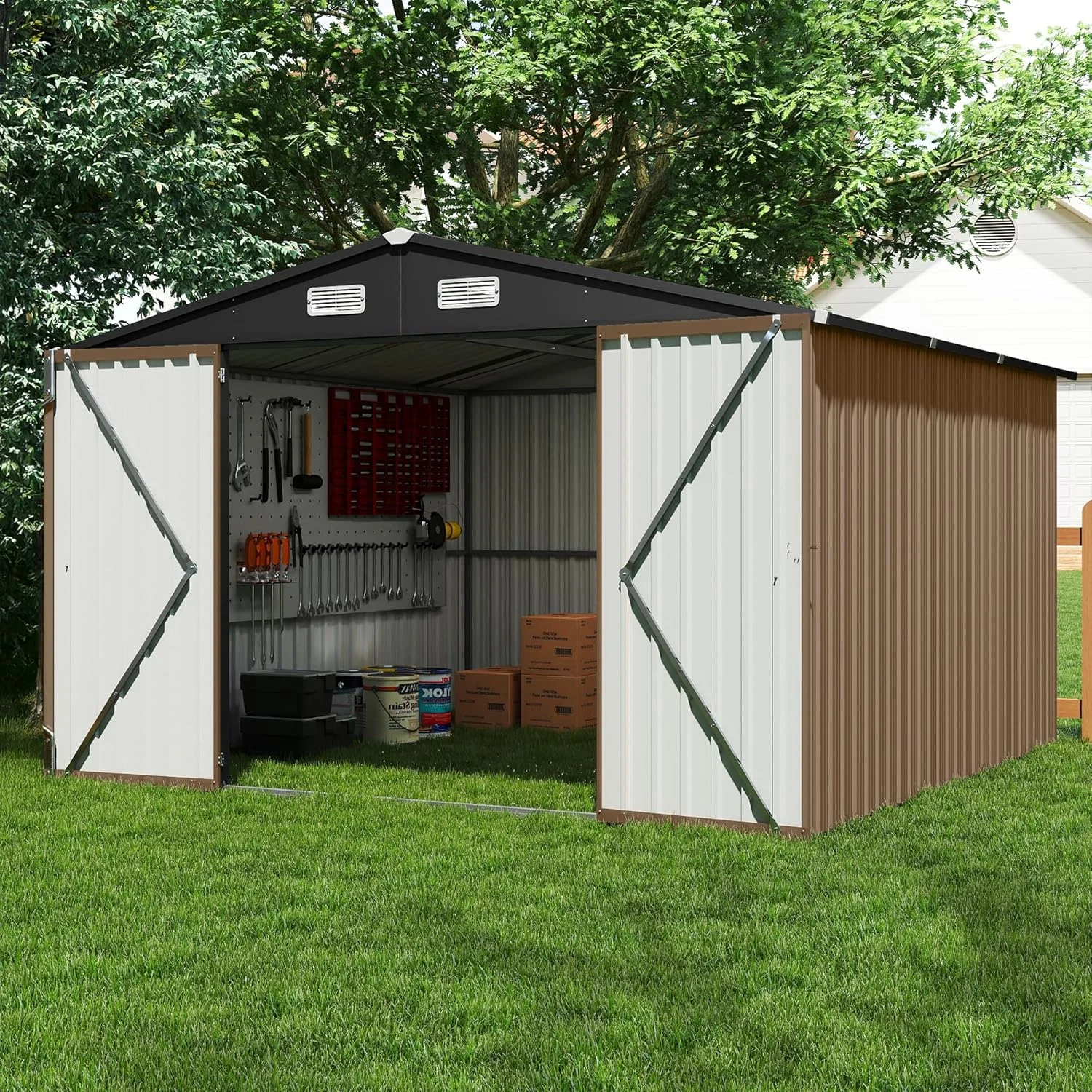 Discover the Real Relax 10×10 FT Metal Storage Shed: Your Ideal Backyard Solution