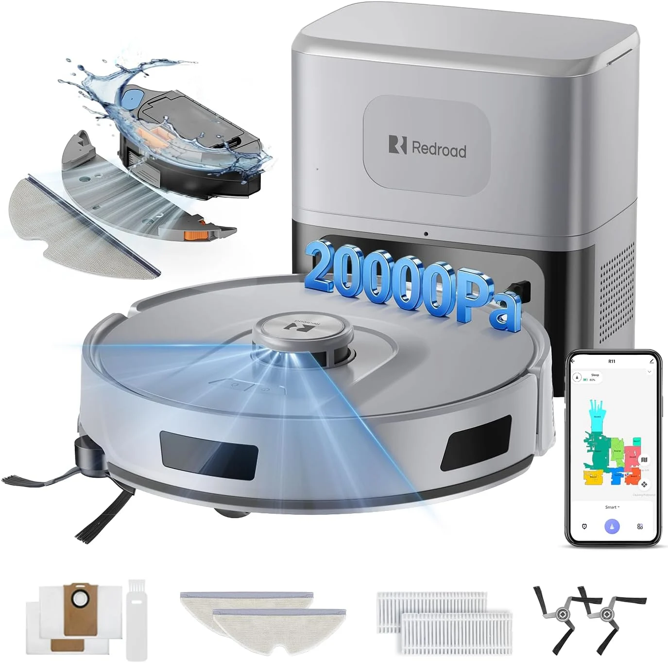 Discover the Redroad Robot Vacuums Cleaner 20,000Pa Robot Vacuum and Mop for Effortless Cleaning