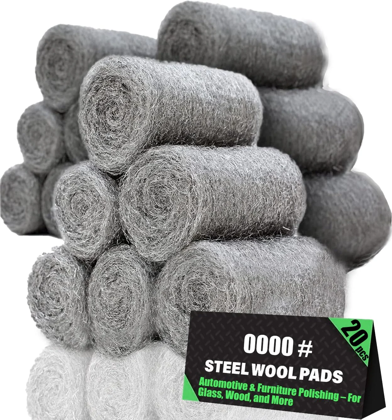Steel Wool 0000 20 PCS – Extra Fine for Clean & Polish Glass/Wood/Leather/Metal – Your Ultimate Cleaning Companion