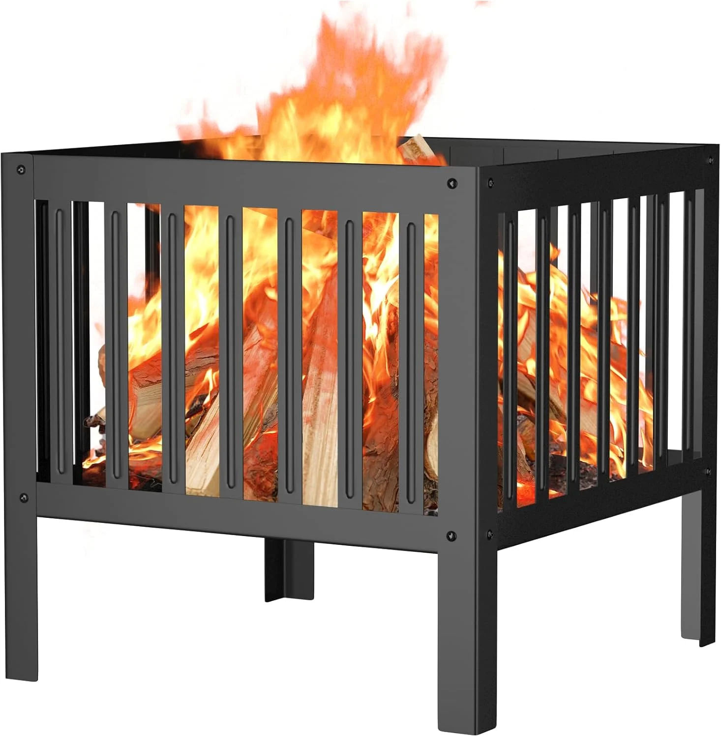 Enhance Your Outdoor Experience with the TBMLC 16-Inch Square Steel Grating Fire Pit in Black