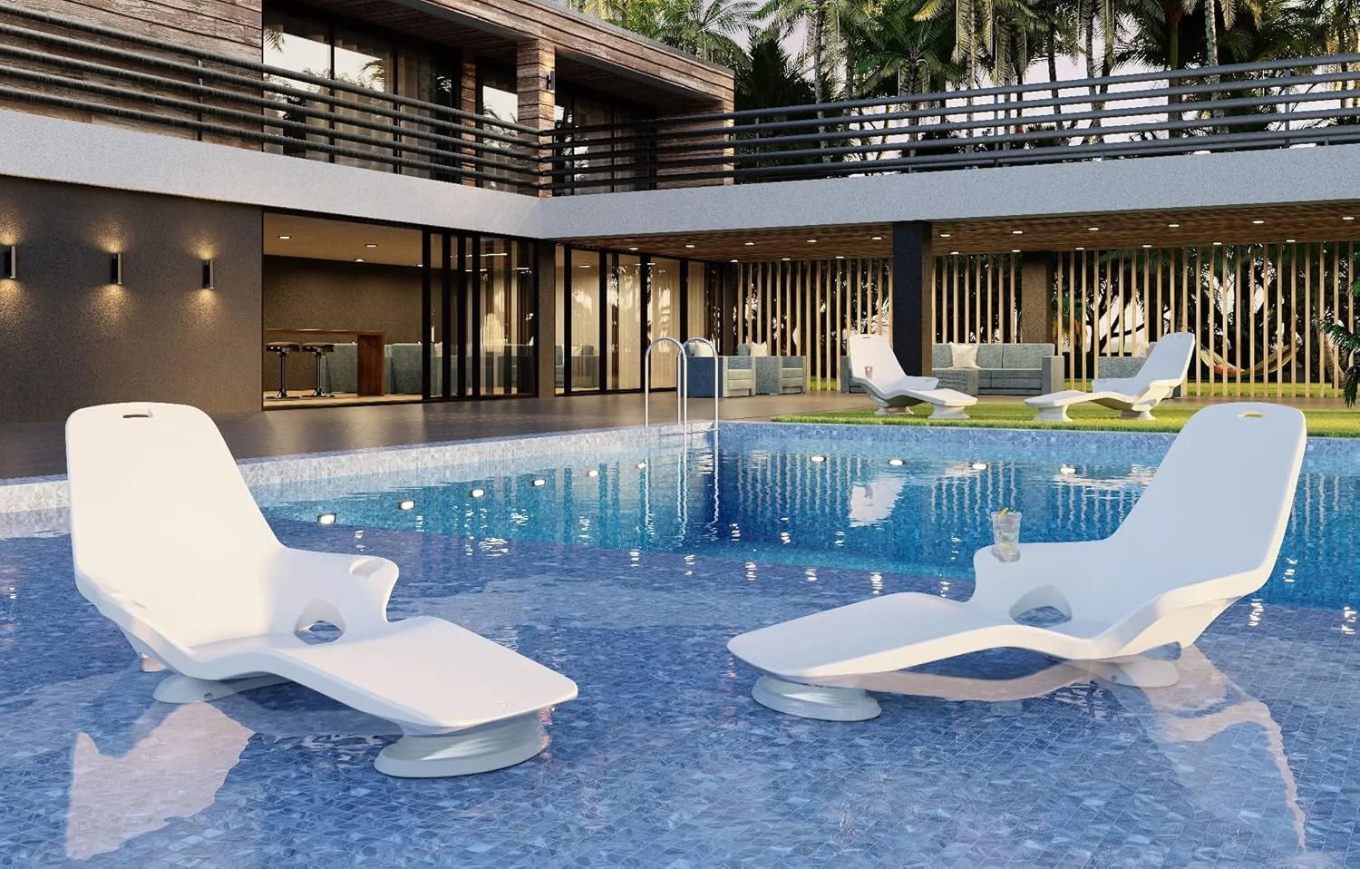 Transform Your Summer with Tenjam Shayz in Pool Lounge Chairs for Sun Shelf Set of Two
