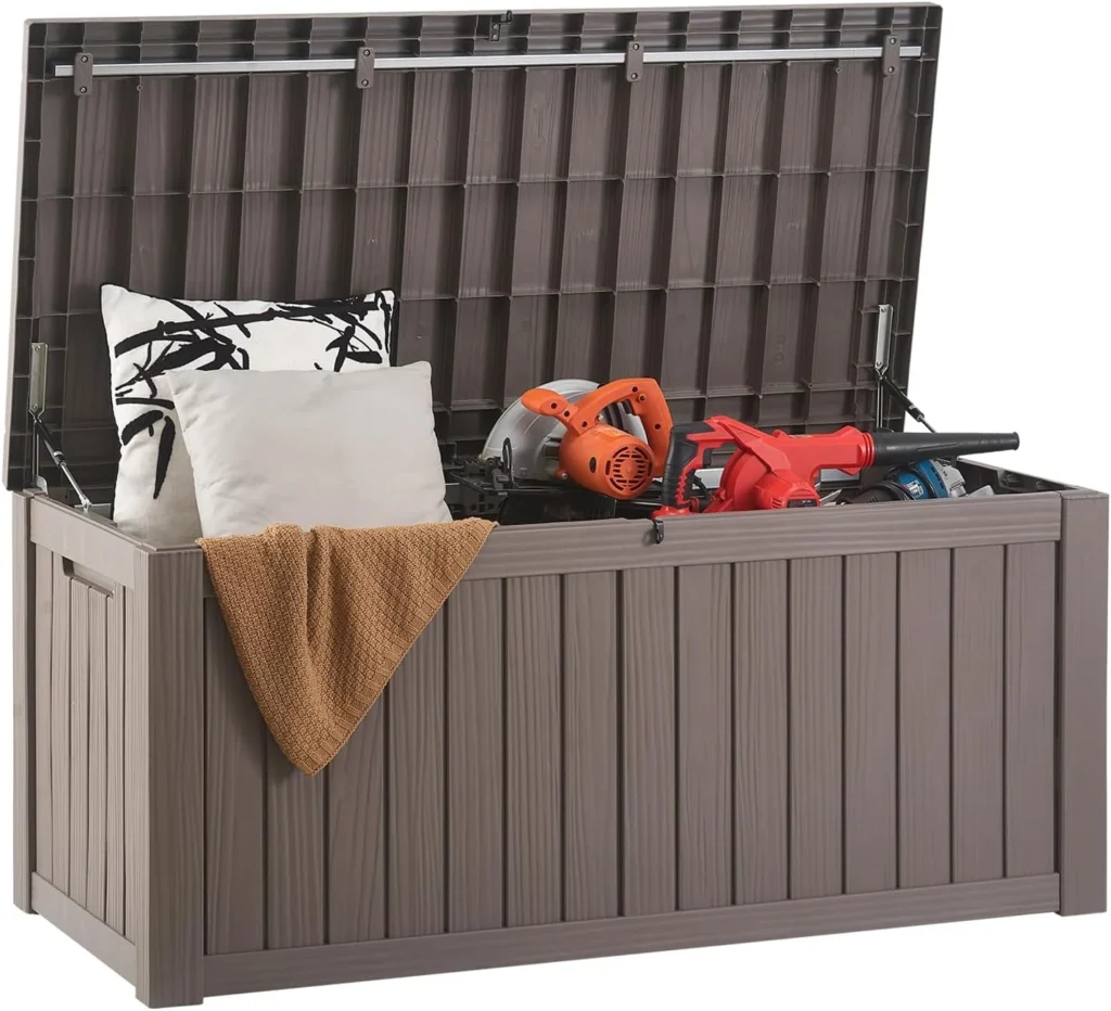 VEVOR Outdoor Storage Box, 120 Gallon Resin Deck Box for Your Backyard Needs