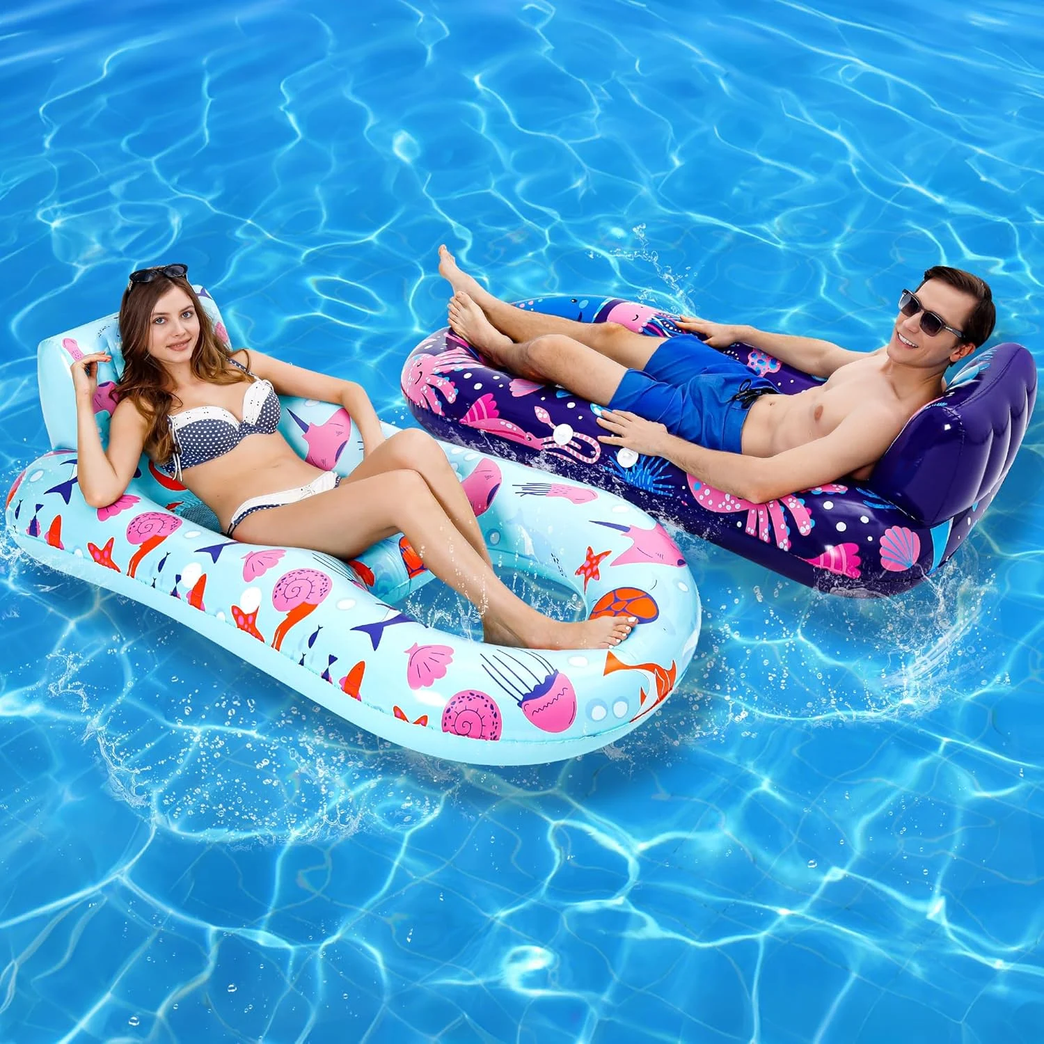 Unwind in Style: A Comprehensive Review of the PuppyuWill 2 Pack Pool Floaties for Adults with Cup Holder, Backrest & Footrest